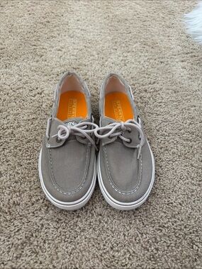 Sperry Taupe Canvas Deck Shoes